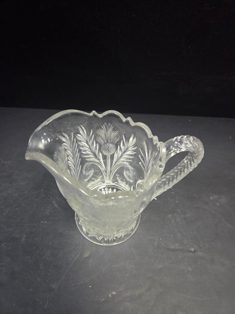 Three-Piece Pressed Glass Fern Pattern Table Set - 9