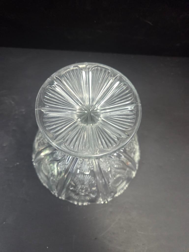 Pair of Pressed Glass Thistle Pattern Footed Compotes EAPG - 4
