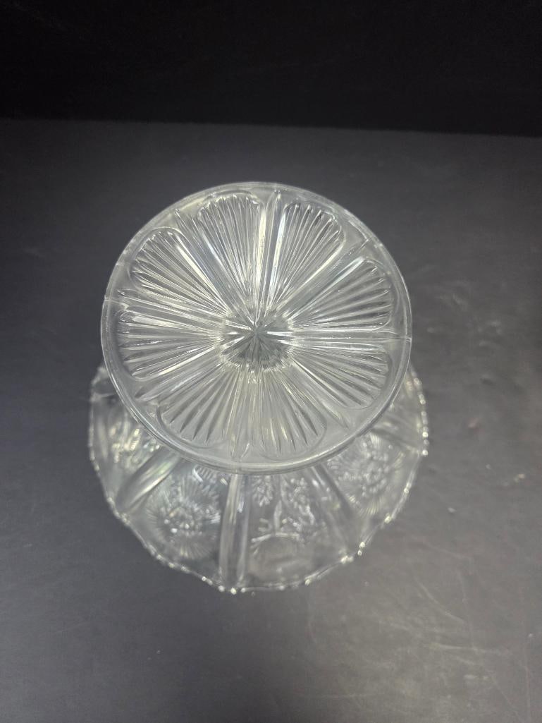 Pair of Pressed Glass Thistle Pattern Footed Compotes EAPG - 7