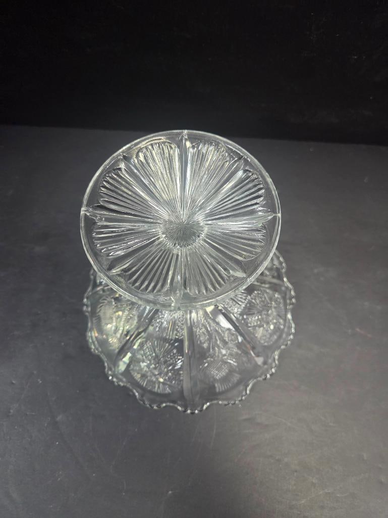 Pair of Pressed Glass Thistle Pattern Footed Compotes EAPG - 5