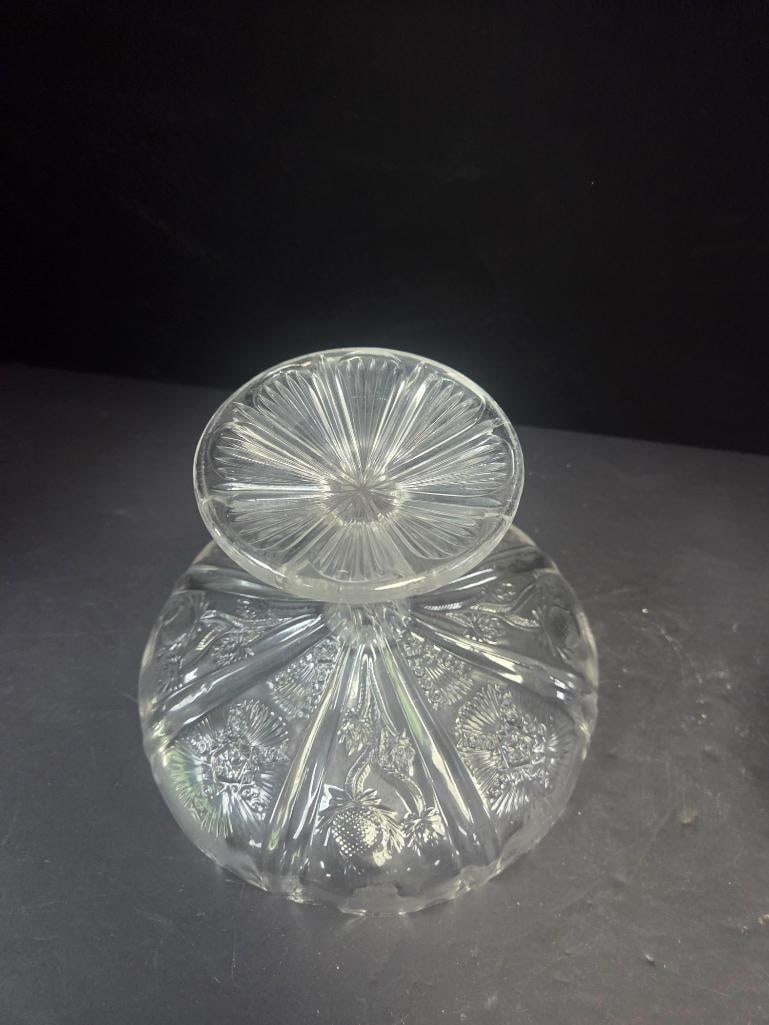 Pair of Pressed Glass Thistle Pattern Compotes EAPG - 4