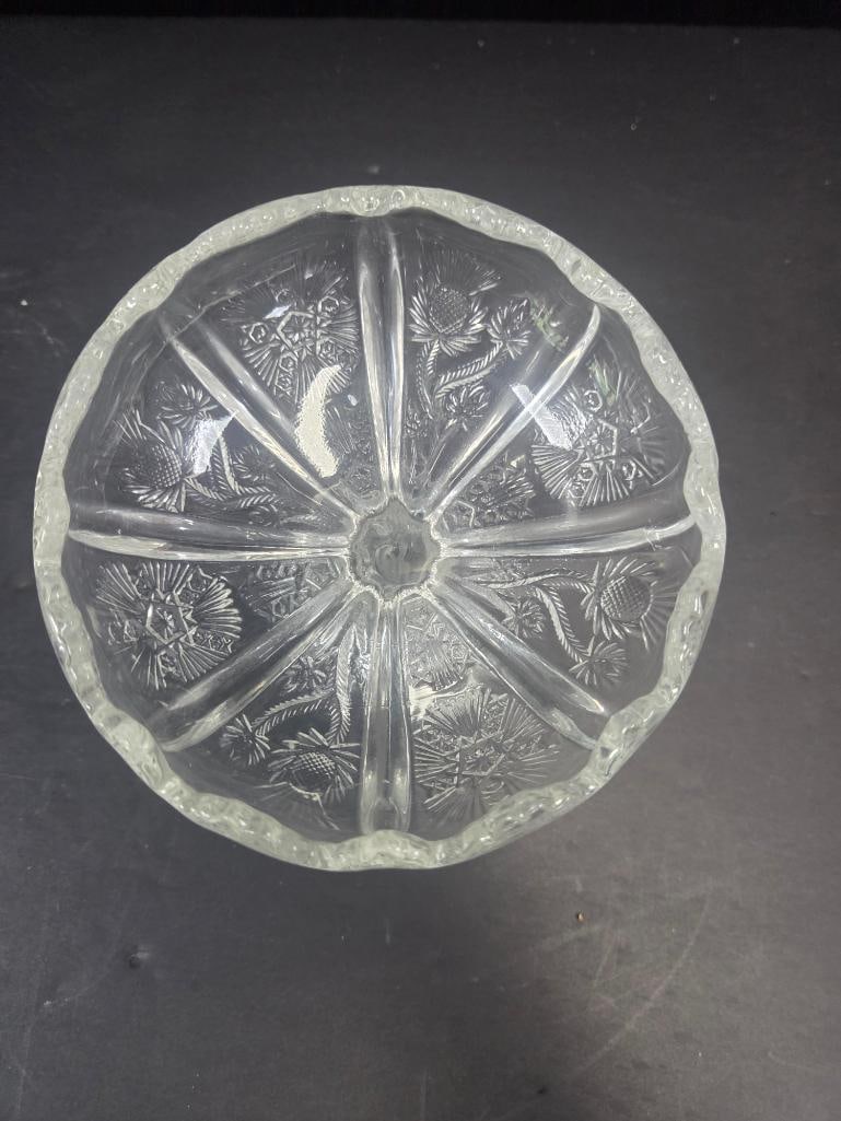Pair of Pressed Glass Thistle Pattern Compotes EAPG - 6