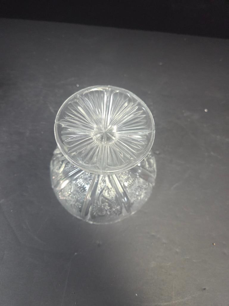 Pair of Pressed Glass Thistle Pattern Compotes EAPG - 7