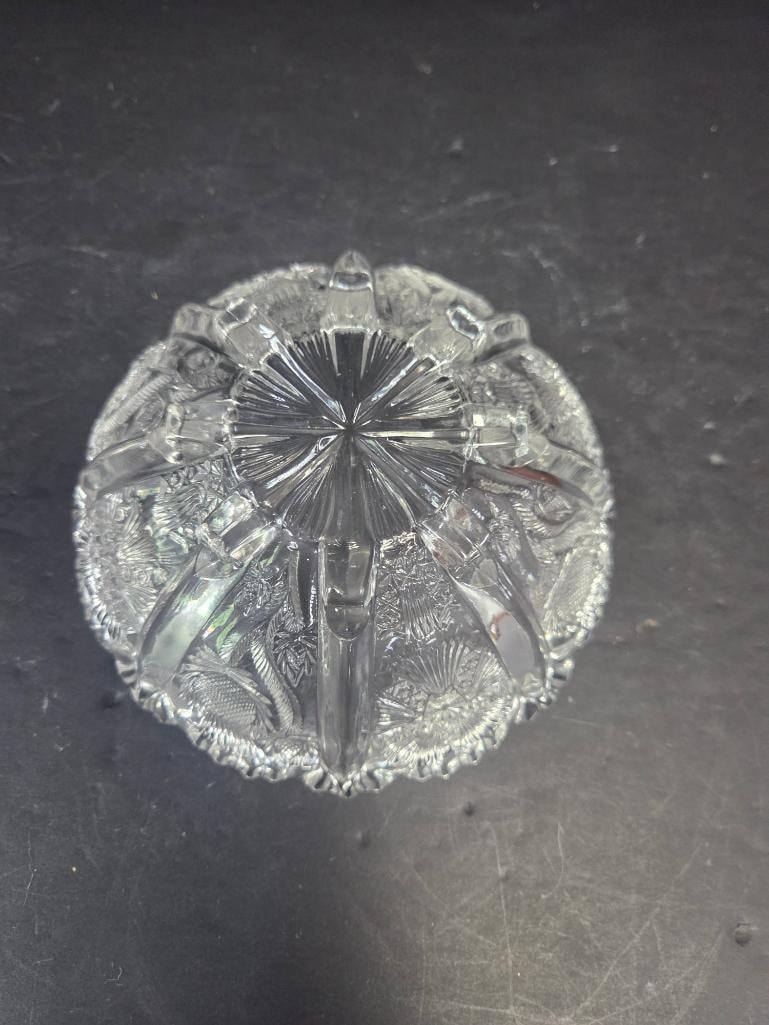 Pressed Glass Thistle Pattern Bowls - 6