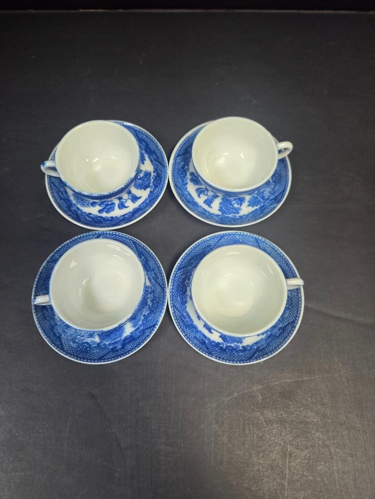 Blue Willow Pattern Luncheon Set, Large Grouping - 16