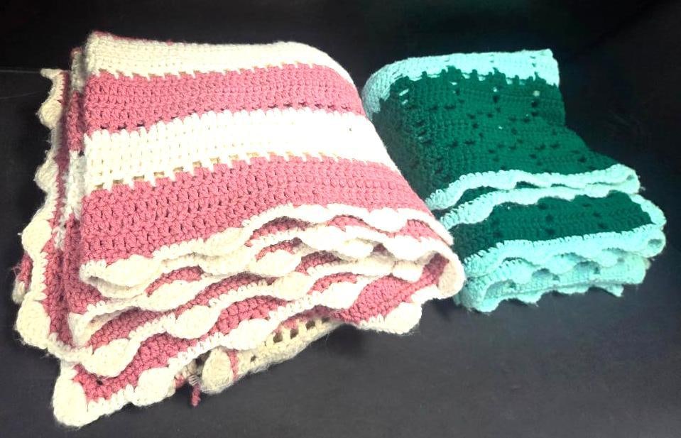 Crochet Afghan Blankets, Pair (1 of 3)