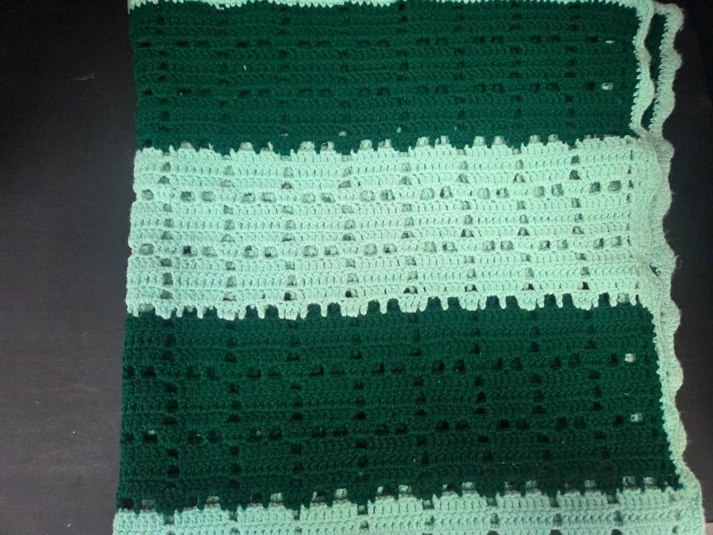 Crochet Afghan Blankets, Pair - 3