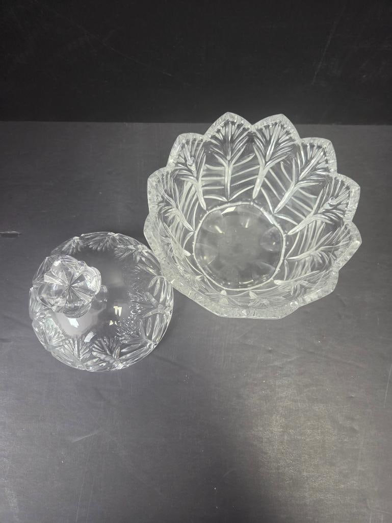 Cut Crystal Covered Candy Dish - 3