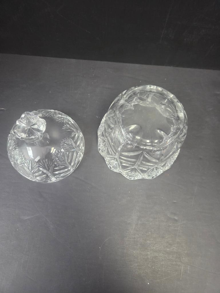 Cut Crystal Covered Candy Dish - 4