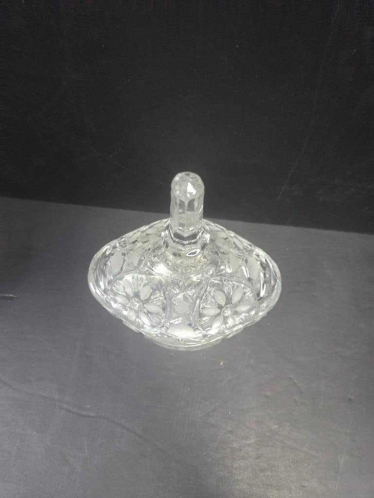 Cut Crystal Footed Covered Candy Dish - 2