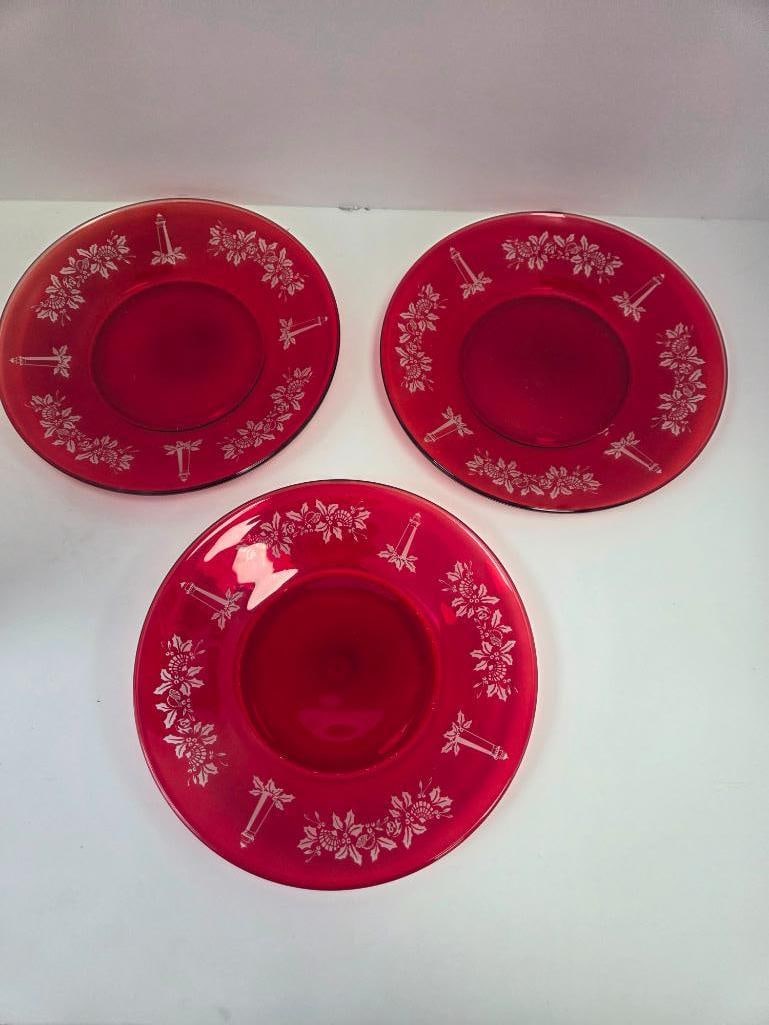 Avon 'Cape Cod Collection' Ruby Glass Grouping, Eight Pieces - 5