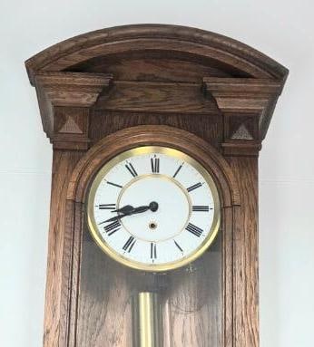 Oak Vienna-Style Regulator Wall Clock - 2