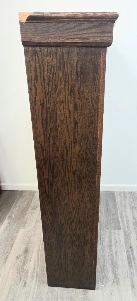 Oak Open Bookcase with Molded Cornice - 4