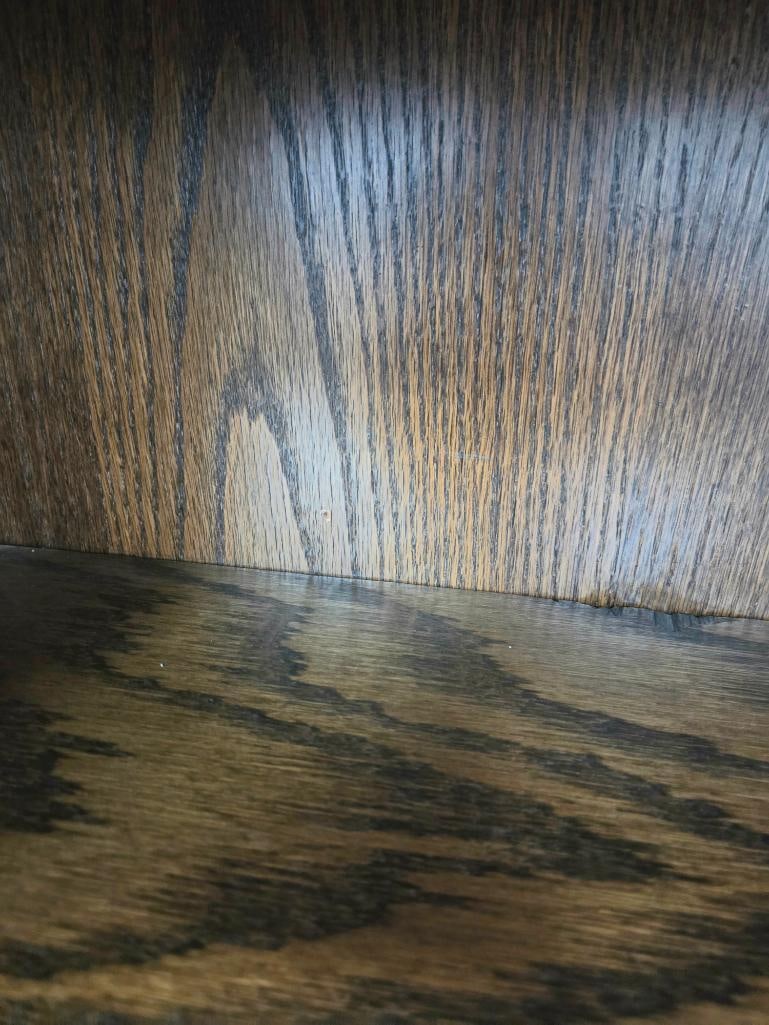 Oak Open Bookcase with Molded Cornice - 6