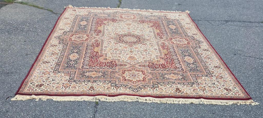 Ivory Persian-Style Medallion Wool Area Rug (1 of 5)