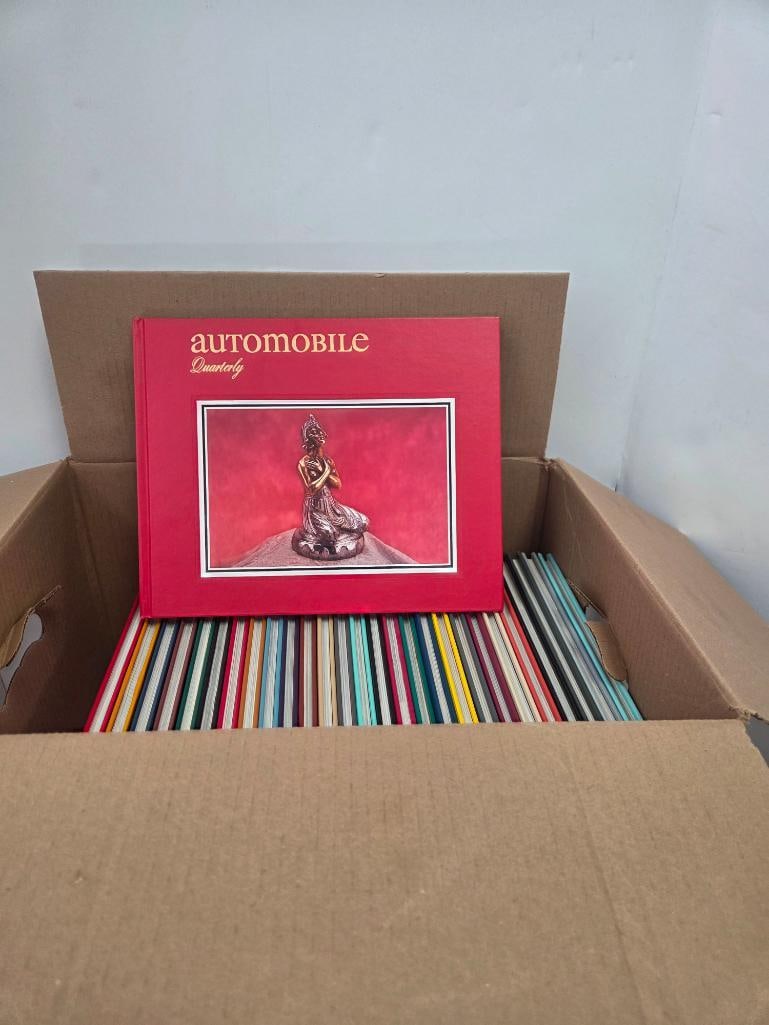 Box of Approximately 28 "Automobile Quarterly" Hardcover Volumes (Red Cover Set) (1 of 3)