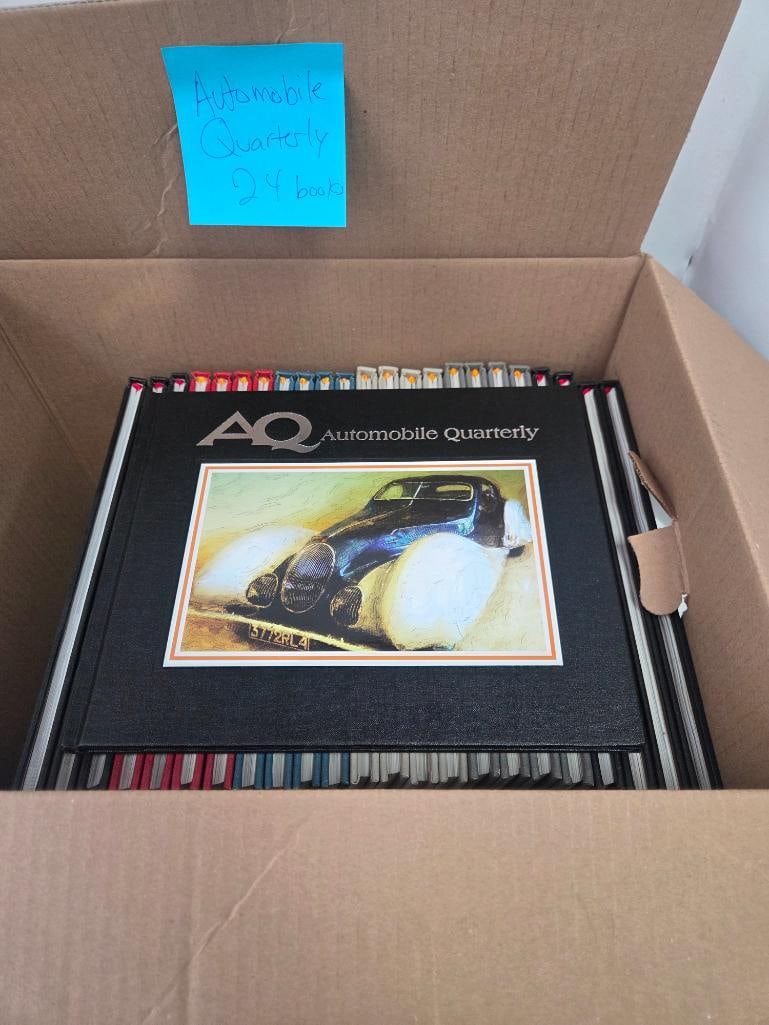 Box of Approximately 24 "Automobile Quarterly" Hardcover Volumes (Black Cover Set) (1 of 4)