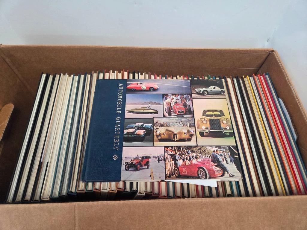 Box of Approximately 41 "Automobile Quarterly" Hardcover Volumes (Navy Collage Cover Set) (1 of 3)