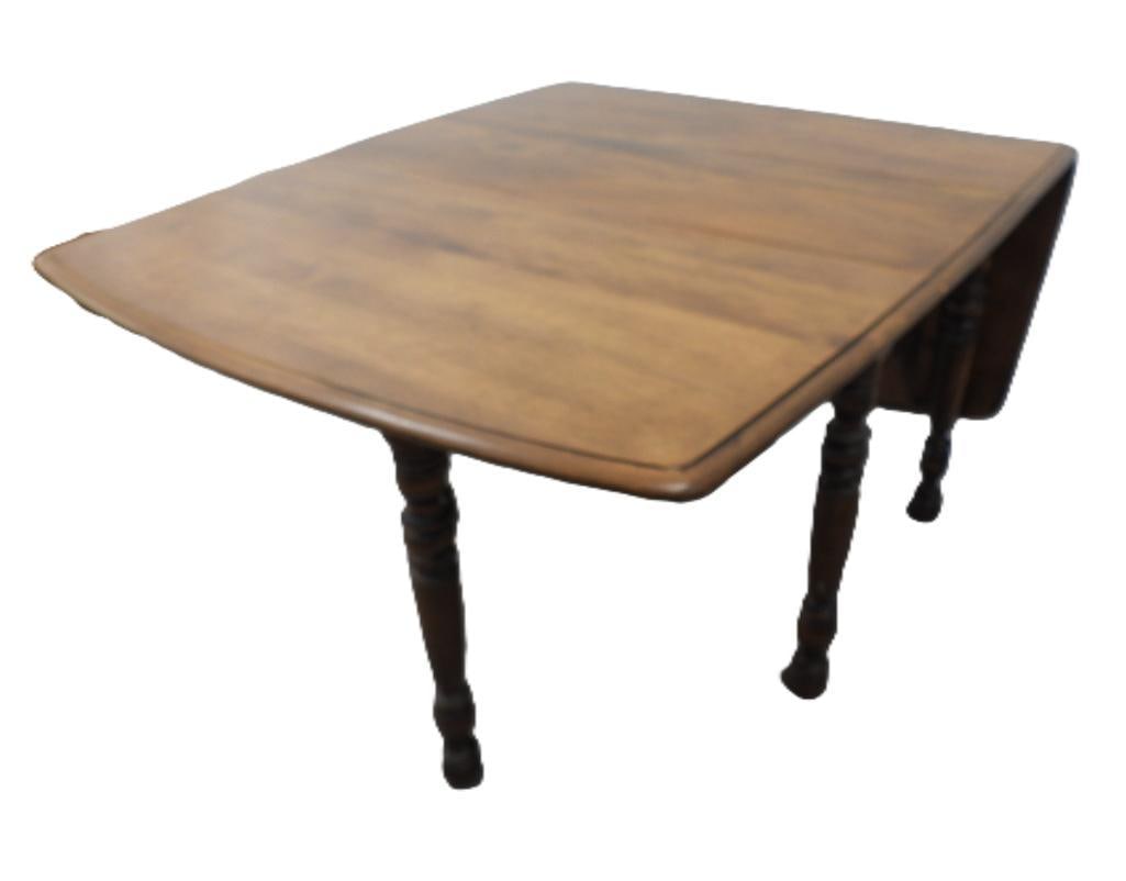 Vintage Wood Drop Leaf Dining Table - 2