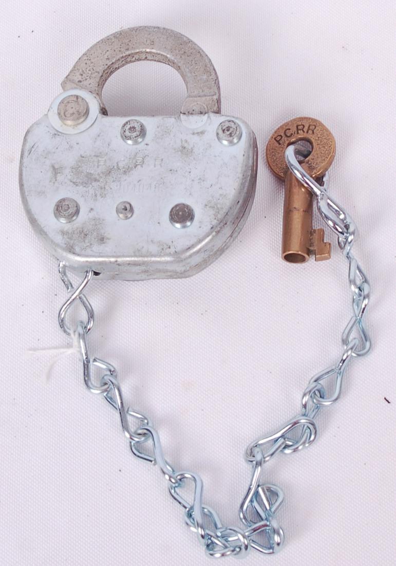 Adlake Penn Central Railroad lock and key: Adlake Penn Central Railroad lock and key Adlake Penn Central Railroad lock and key. Body and key stamped PCRR,