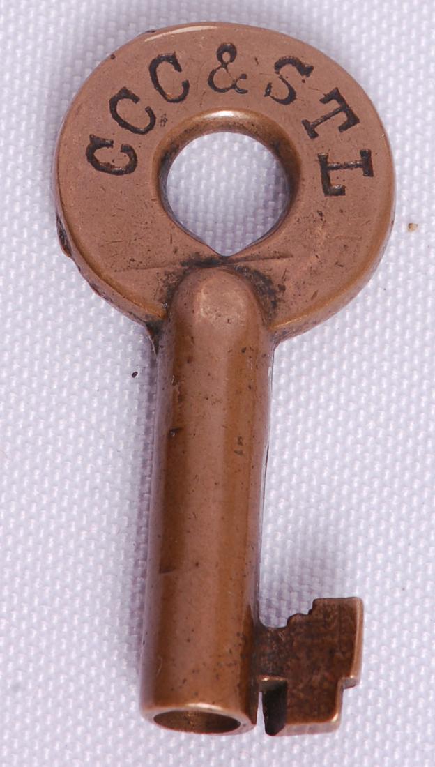 Cleveland, Cincinnati, Chicago and St. Louis Railway /: Cleveland, Cincinnati, Chicago and St. Louis Railway / Big Four Railroad Switch Lock KeyCleveland, Cincinnati, Chicago and St. Louis Railway / Big Four Railroad Switch Lock Key. Stamped with CCC&STL o