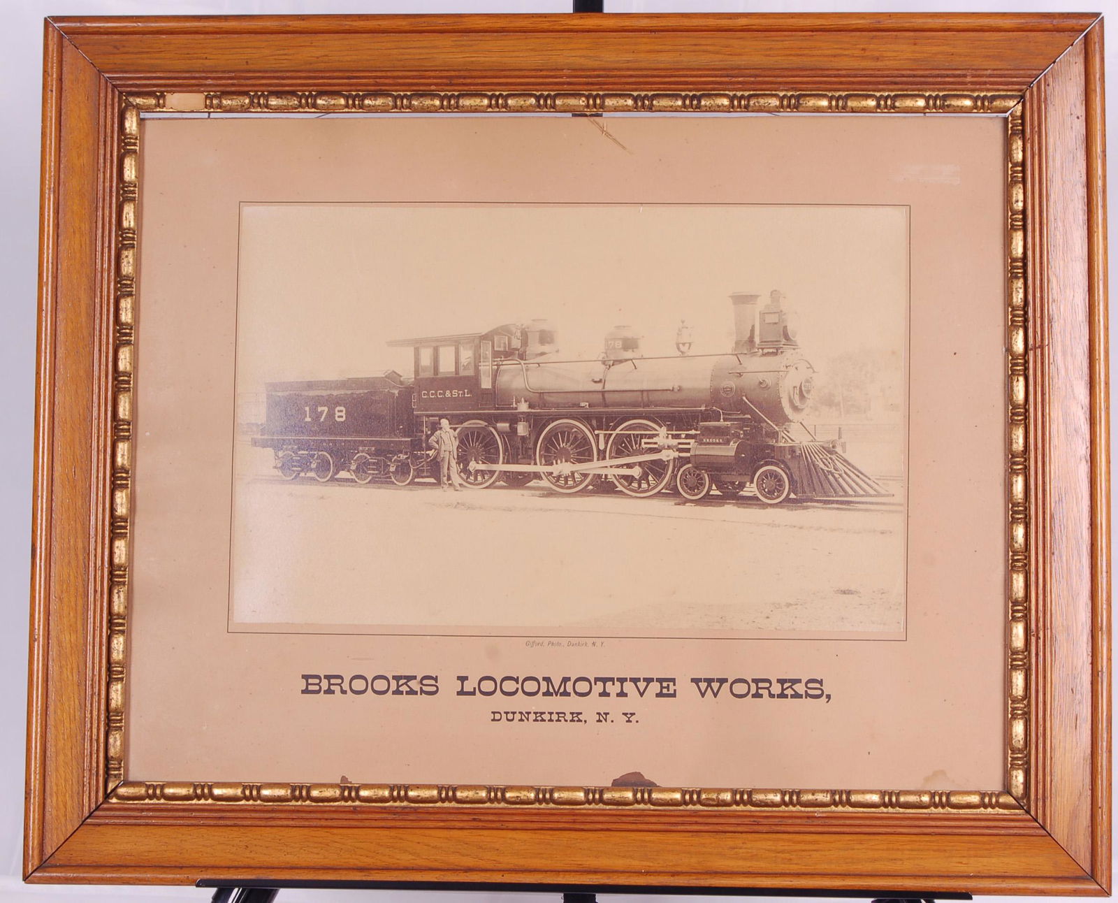Brooks Locomotive Works Big Four 4-6-0 #178 Builders: Brooks Locomotive Works Big Four 4-6-0 #178 Builders Photograph w/ Original FrameBrooks Locomotive Works Big Four 4-6-0 #178 Builders Photograph w/ Original Frame. Frame measures 26 3/4" x 22&quo