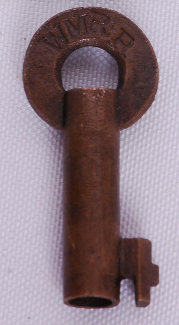 Western Maryland Railroad Slaymaker Switch Lock Key: Western Maryland Railroad Slaymaker Switch Lock KeyWestern Maryland Railroad Slaymaker Switch Lock Key. Stamped with WMRR on the front with Slaymaker embossed on the reverse.