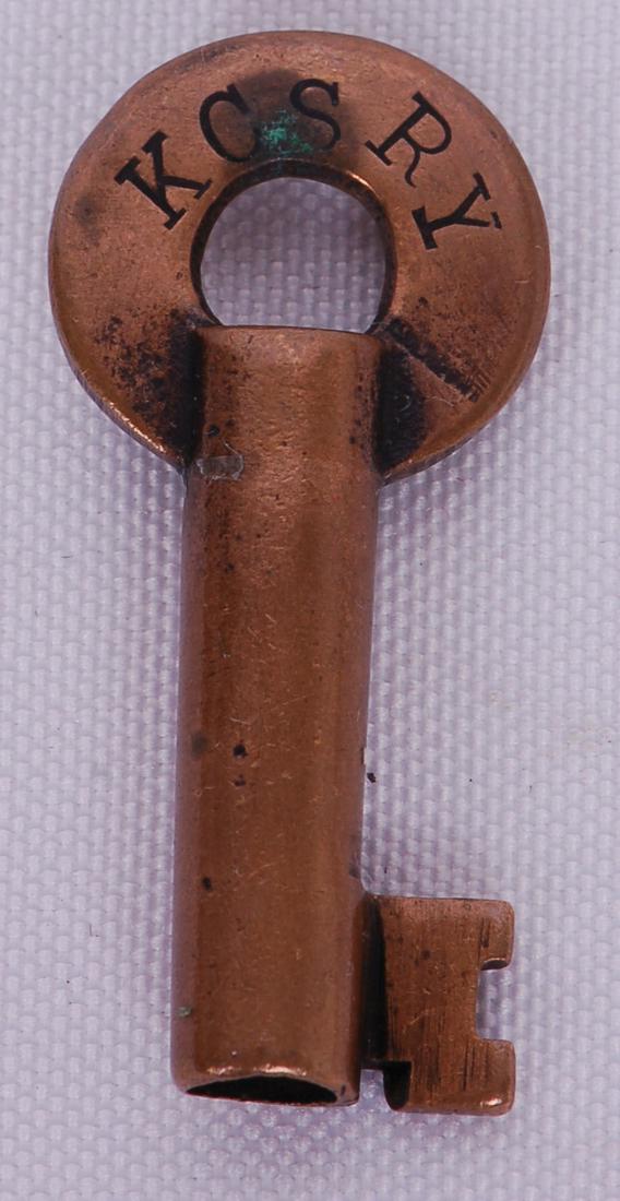 Kansas City Southern Railroad F.S. Hardware Co. Switch: Kansas City Southern Railroad F.S. Hardware Co. Switch Lock KeyKansas City Southern Railroad F.S. Hardware Co. Switch Lock Key. Stamped with KCS RY on the front of the key and the F.S. Hardware Co. ma