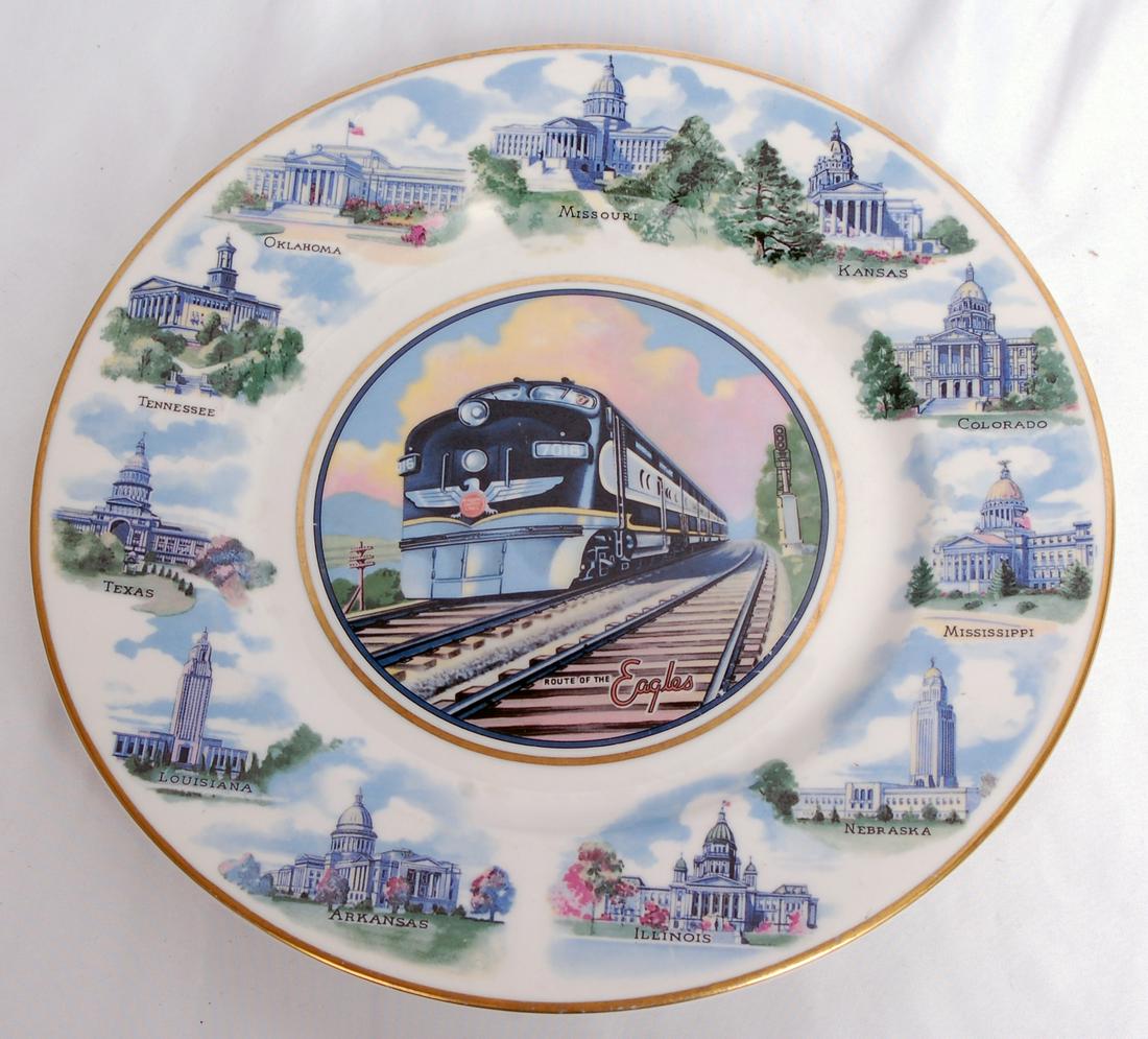 Missouri Pacific Railroad / Missouri Pacific Lines: Missouri Pacific Railroad / Missouri Pacific Lines Service Plate - Missouri - States w / Diesel Locomotive Missouri Pacific Railroad / Missouri Pacific Lines Service Plate - Missouri - States w / Dies