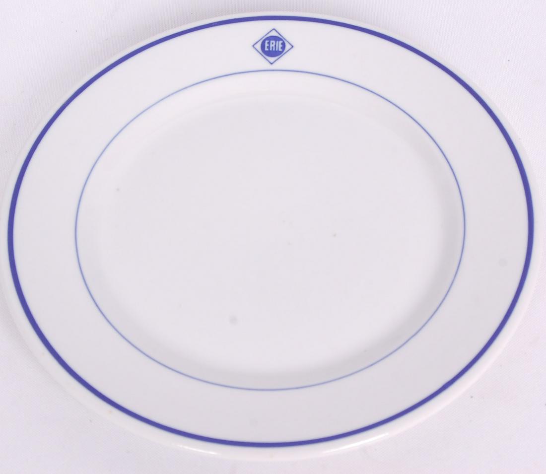 Erie Railroad "Starrucca" pattern 9" plate: Erie Railroad "Starrucca" pattern 9" plateErie Railroad "Starrucca" pattern 9" plate. Like new condition with wonderful striping and herald. Marked Iroquois China Syracus