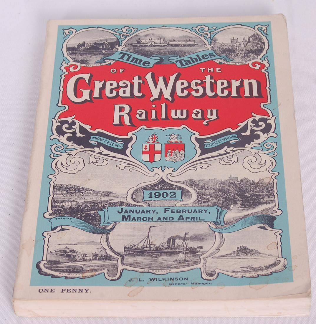 1902 The Time Tables of the Great Western Railway -: 1902 The Time Tables of the Great Western Railway - Reprint 1902 The Time Tables of the Great Western Railway - Reprint. Good condition, some light spotting on the cover.