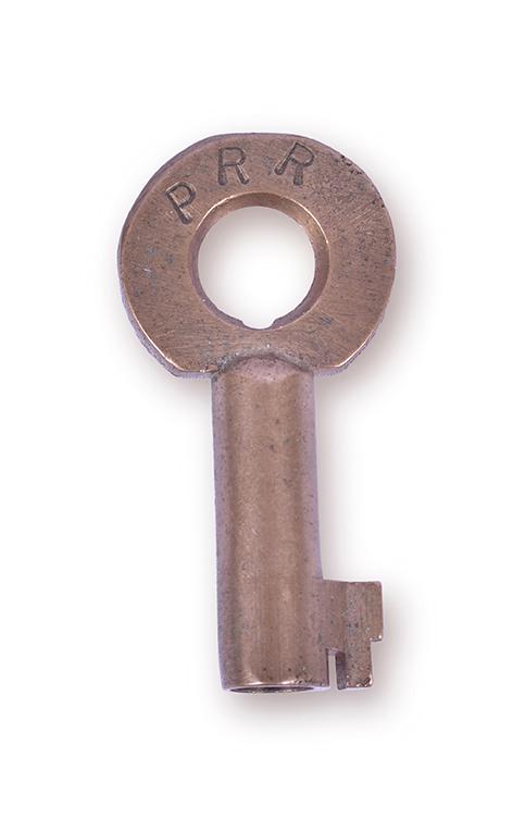 Pennsylvania Railroad Brass Key: Pennsylvania Railroad Brass Key Pennsylvania Railroad Brass Key. Stamped PRR on the front, no markings on the reverse.