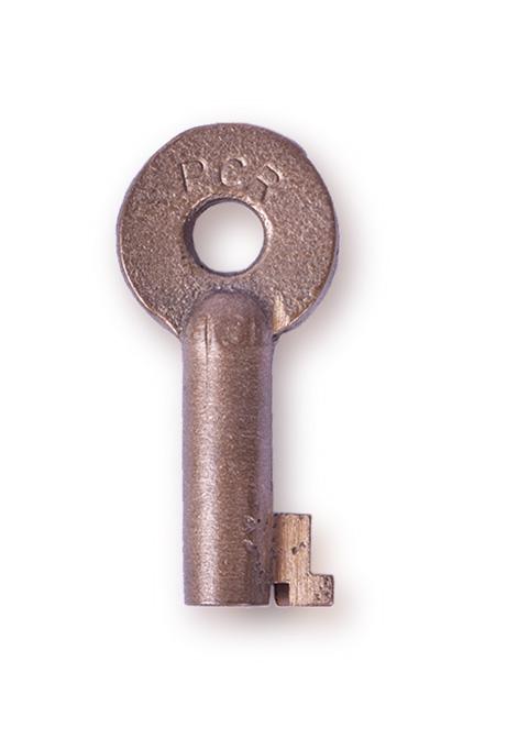 Penn Central Railroad Adlake Key: Penn Central Railroad Adlake Key Penn Central Railroad Adlake Key. Stamped PCR on the front w/ Adlake on the reverse. Key has some pitting around the edge of the hilt.