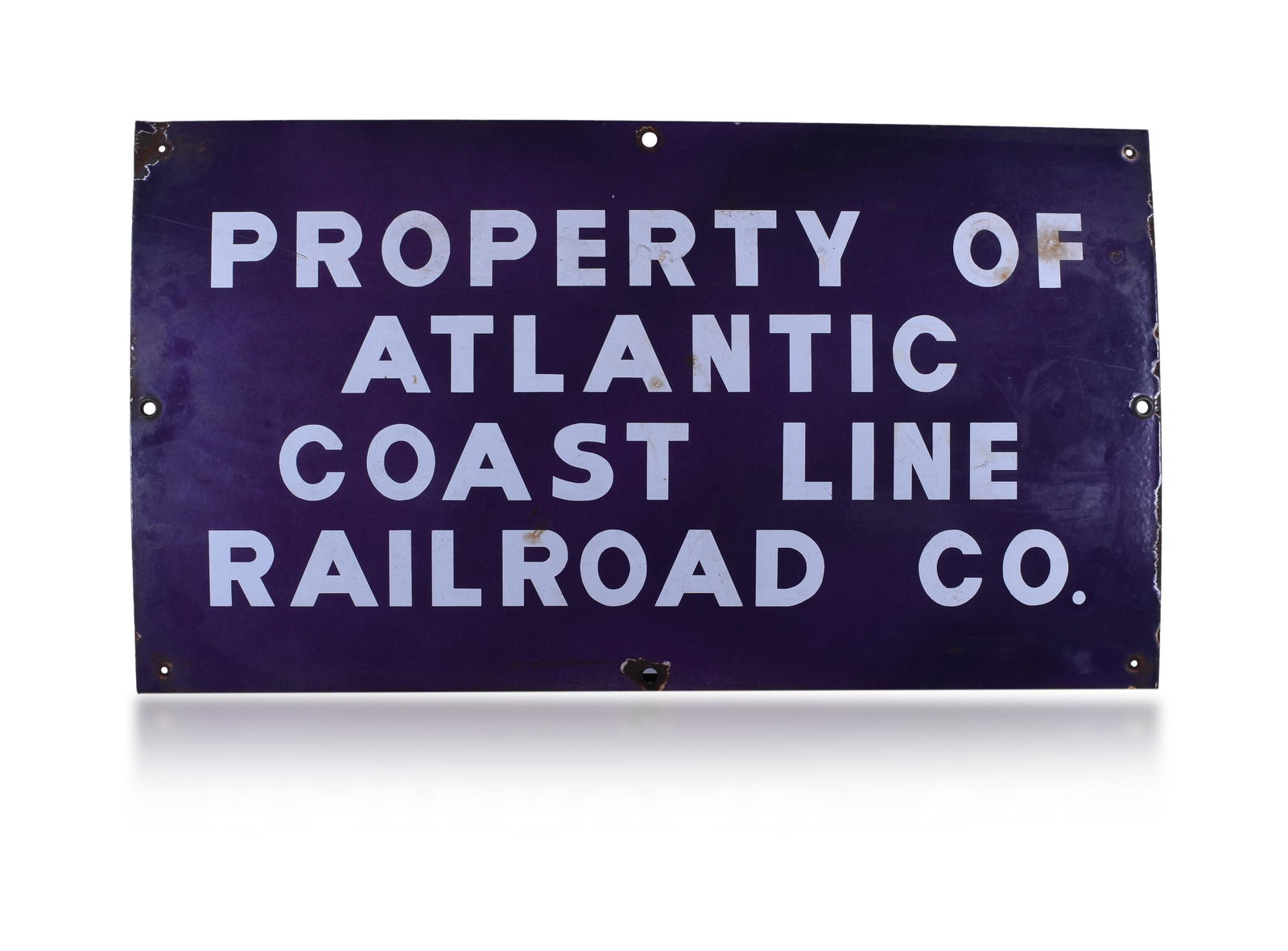 Property of Atlantic Coast Line Railroad Co. Porcelain (1 of 2)