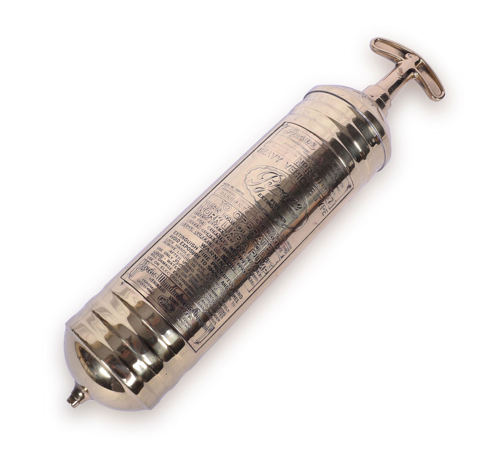 Long Island Railroad Brass Pyrene Fire Extinguisher (1 of 2)