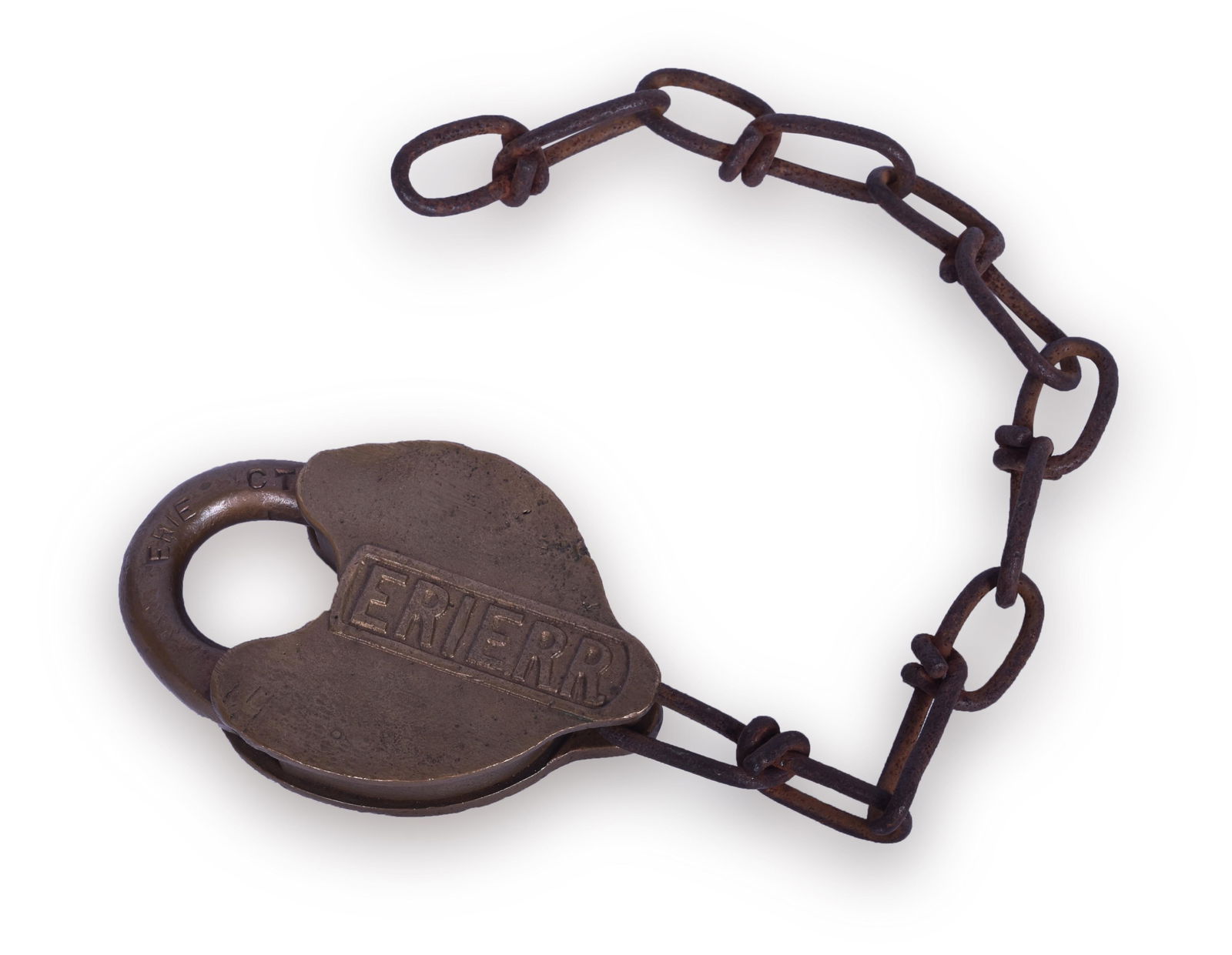 Fraim Erie Railroad Heart Shaped Brass Lock (1 of 2)