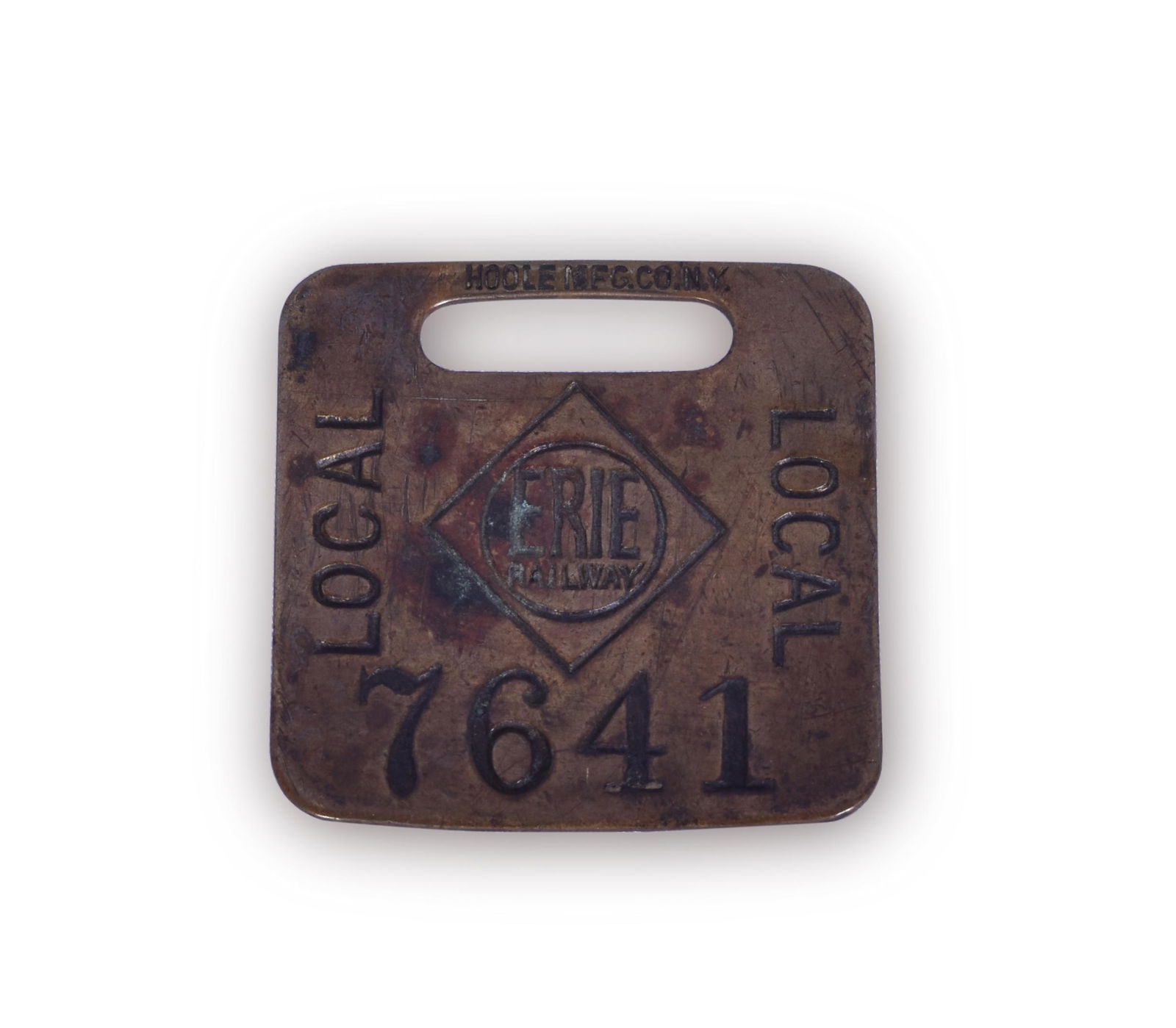 Erie Railroad Brass Luggage Tag - Local (1 of 2)