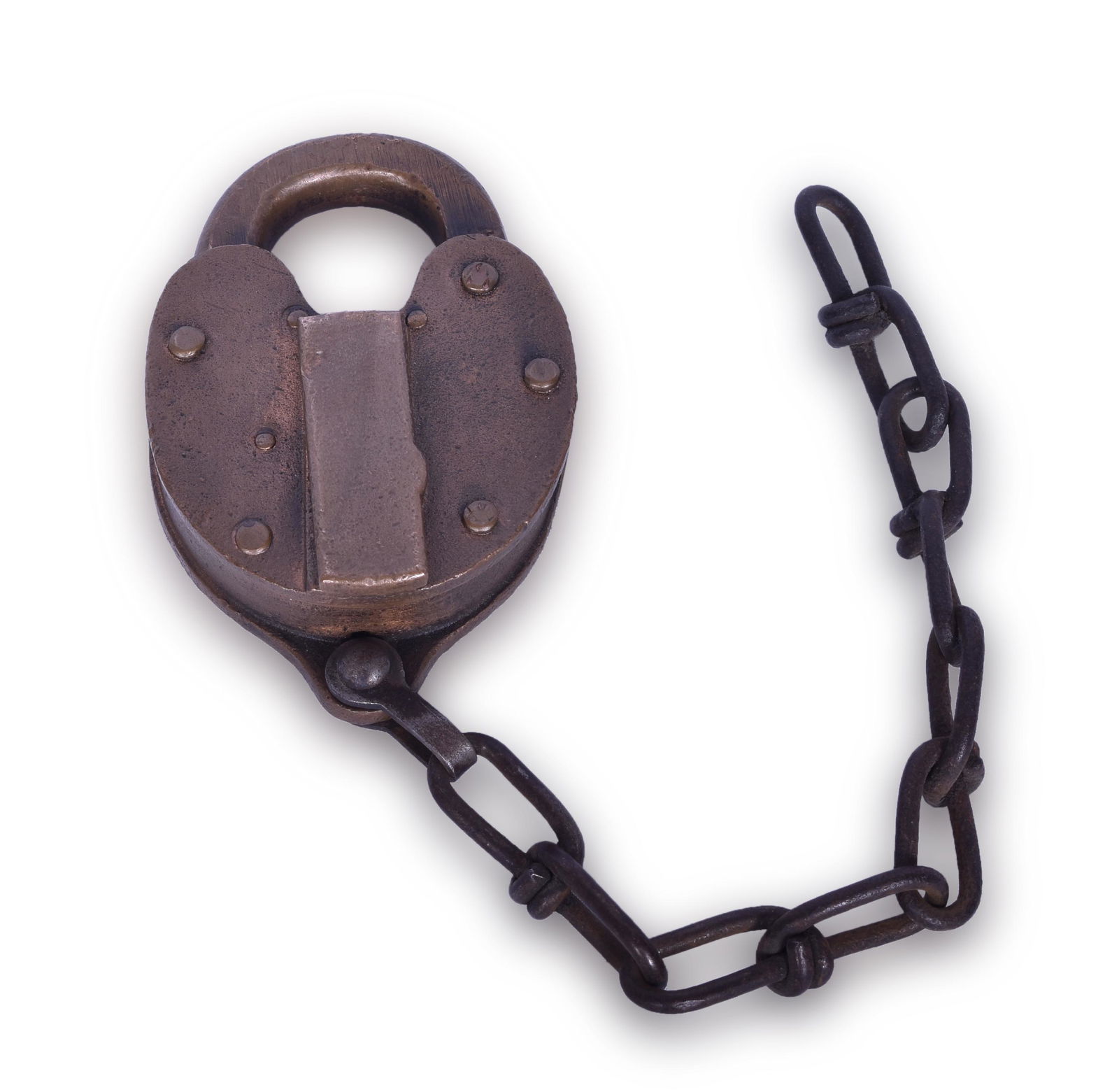 Norfolk and Western Railway Heart Shaped Brass Lock. (1 of 2)