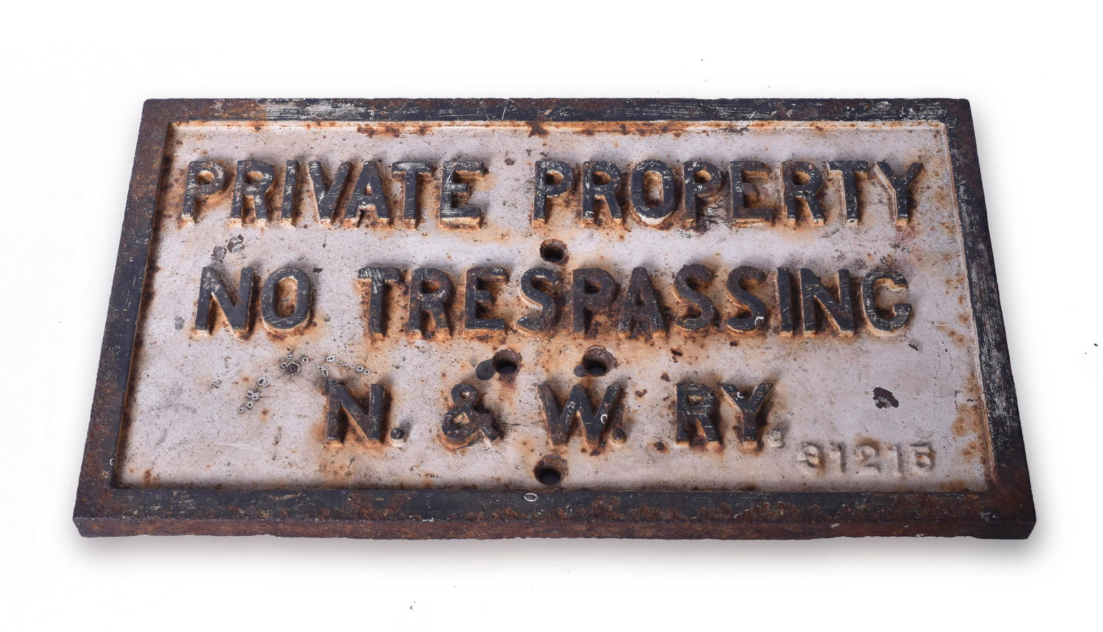 Norfolk and Western Cast Iron No Trespassing sign (1 of 3)
