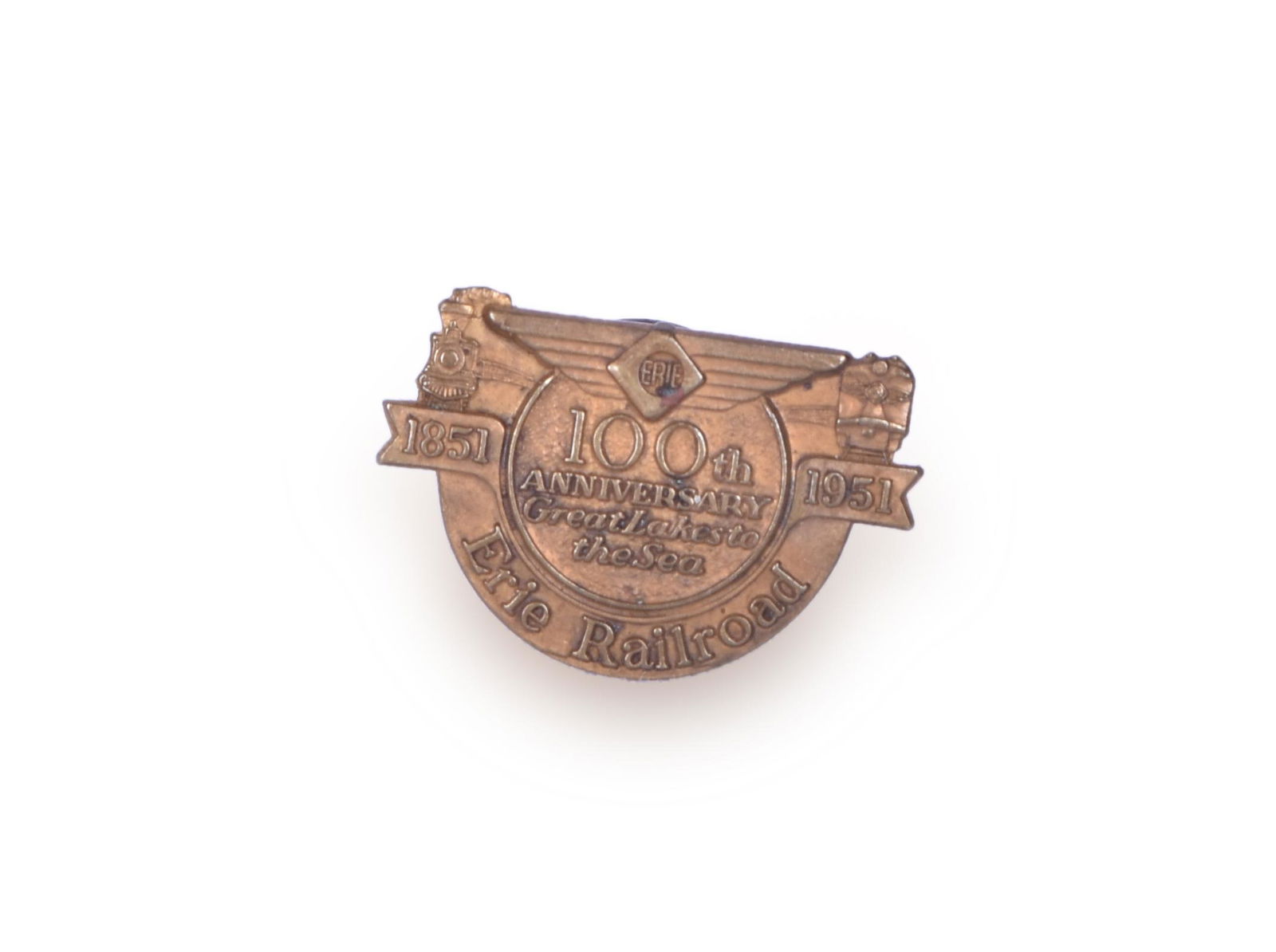 Erie Railroad 100th Anniversary Screw Back Pin- (1 of 2)
