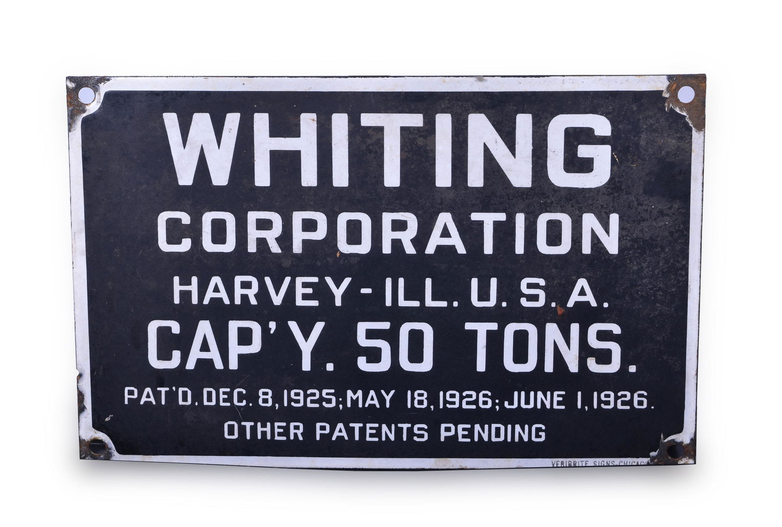 Whiting Corporation 50 Ton Crane Veribrite Porcelain (1 of 2)