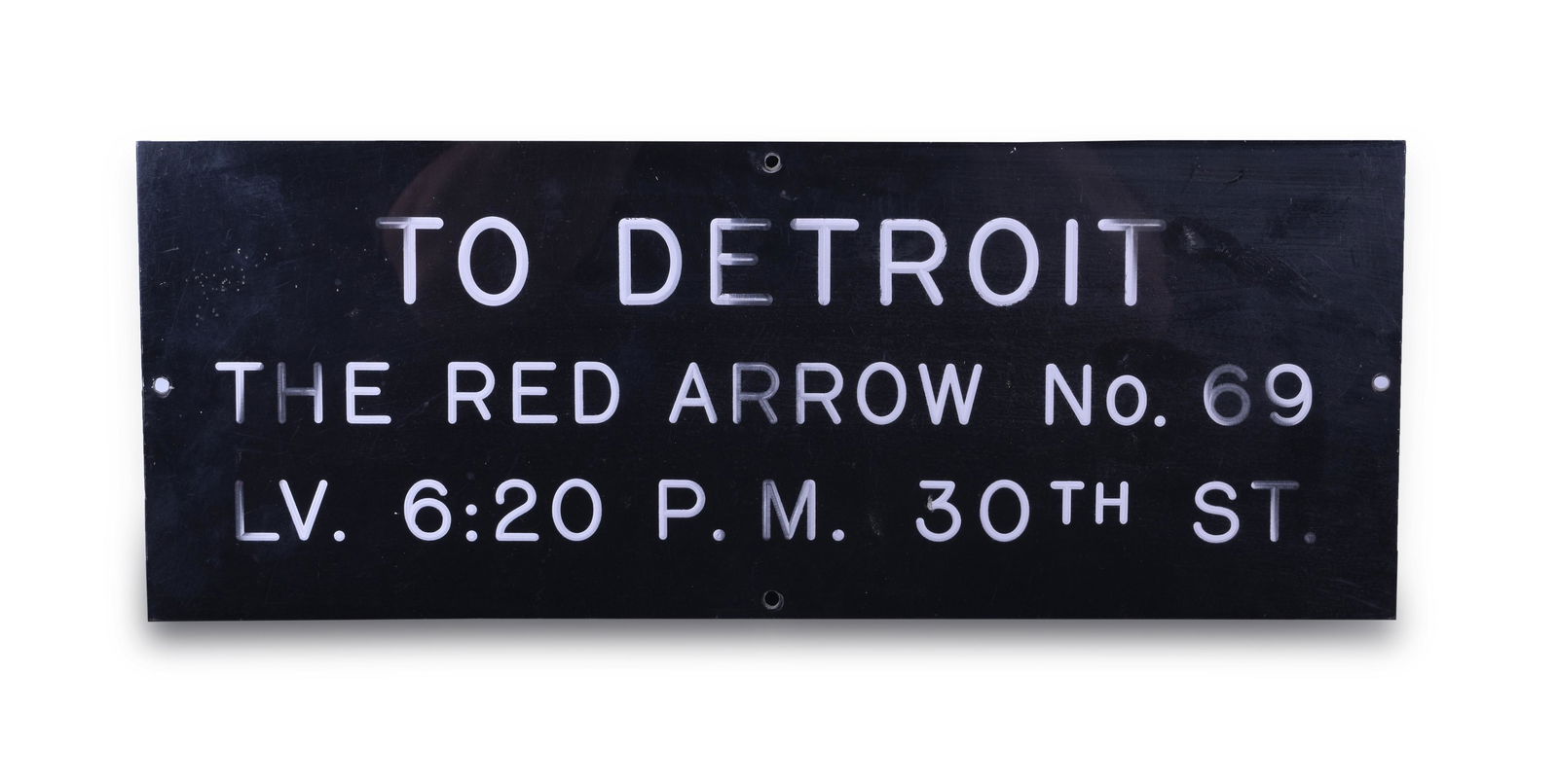 Pennsylvania Railroad "The Red Arrow" Departure Sign - (1 of 2)