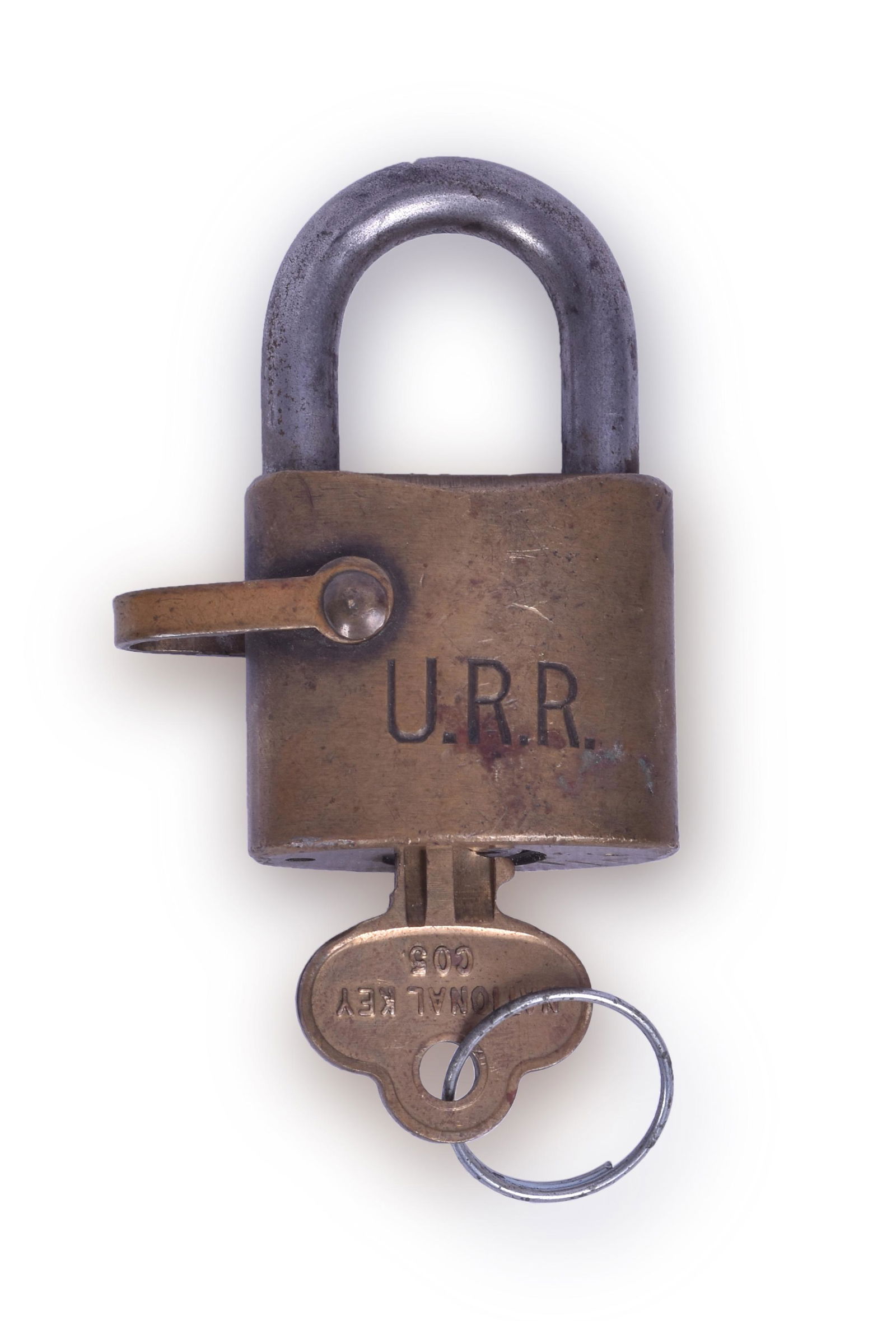 Wilson Bohannan Union? Railroad Brass Lock w/ Key (1 of 3)