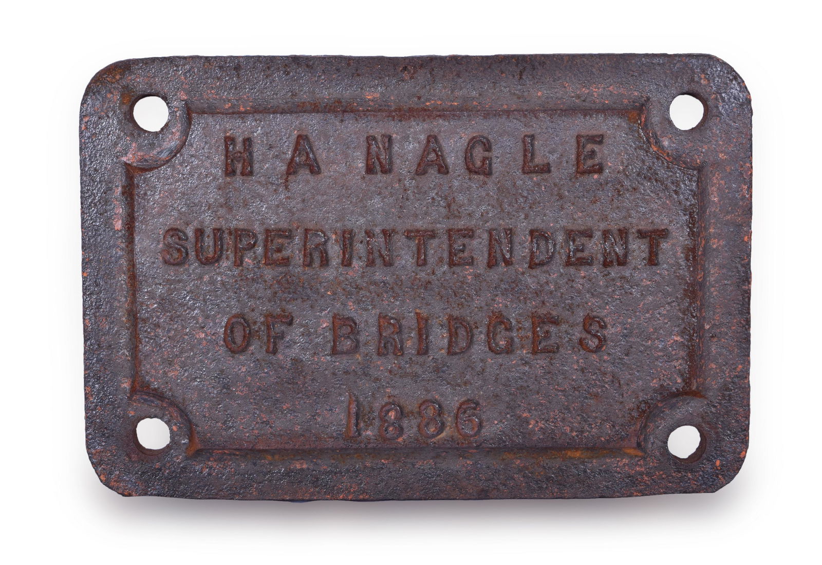 H.A. Nagle Superintendent of Bridges 1886 Cast Iron (1 of 2)