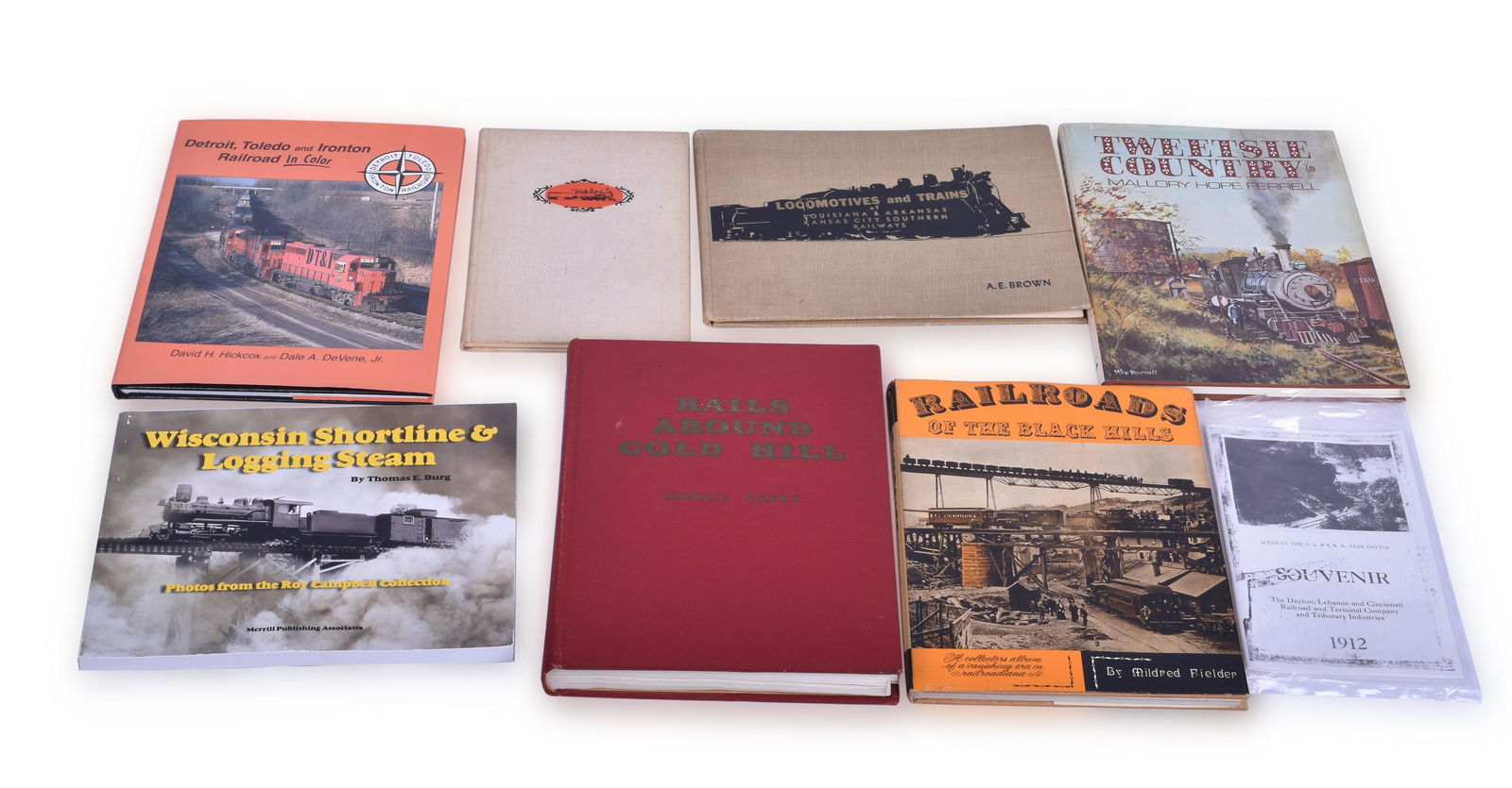 Eight Railroading Books; Tweetsie, L&A, DT&I, etc. (1 of 2)