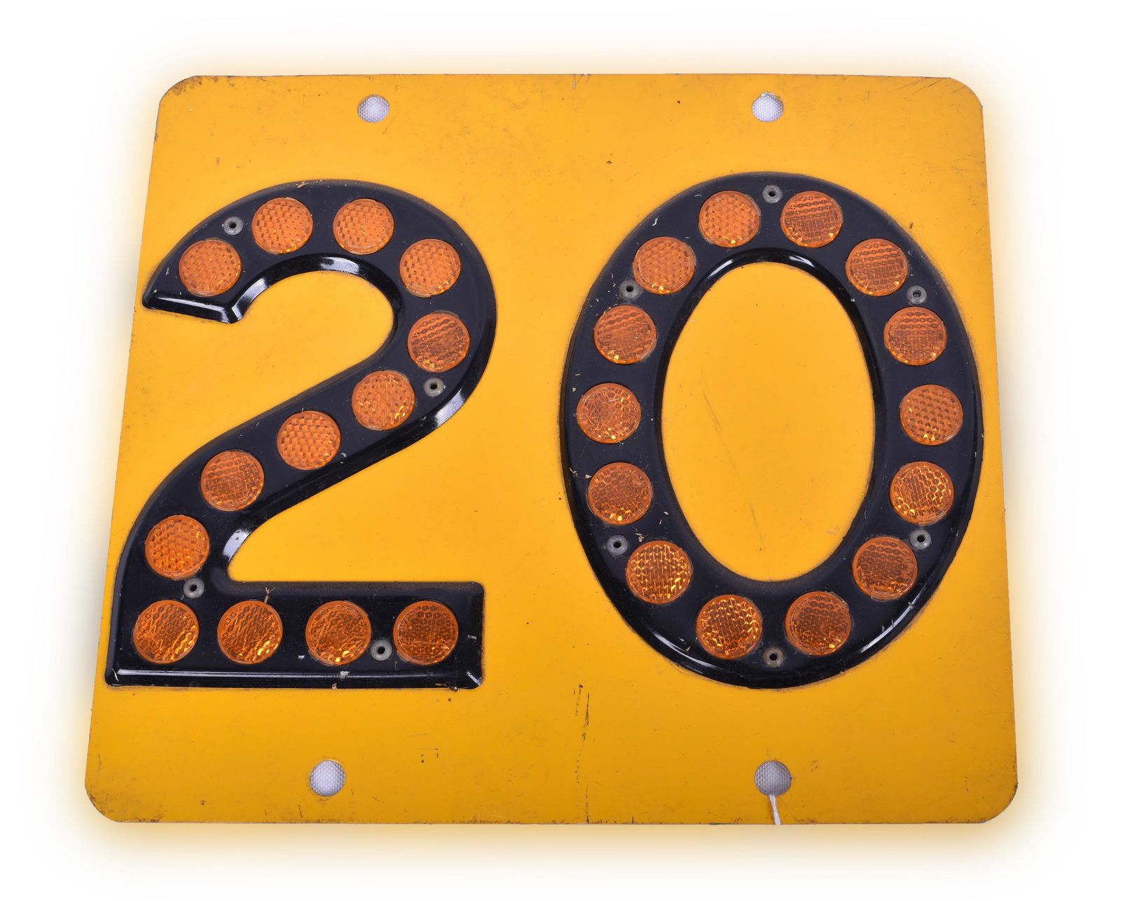 20 MPH Railroad Speed Limit Sign w/ Plastic Cat Eye (1 of 2)