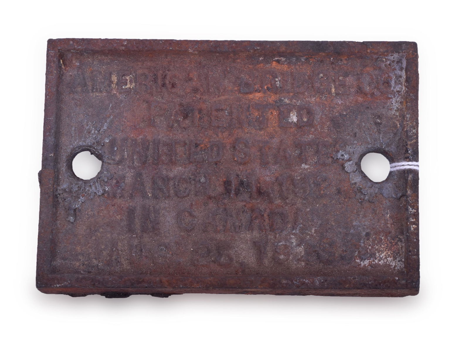American Bridge Company Cast Iron Patent Plate (1 of 2)