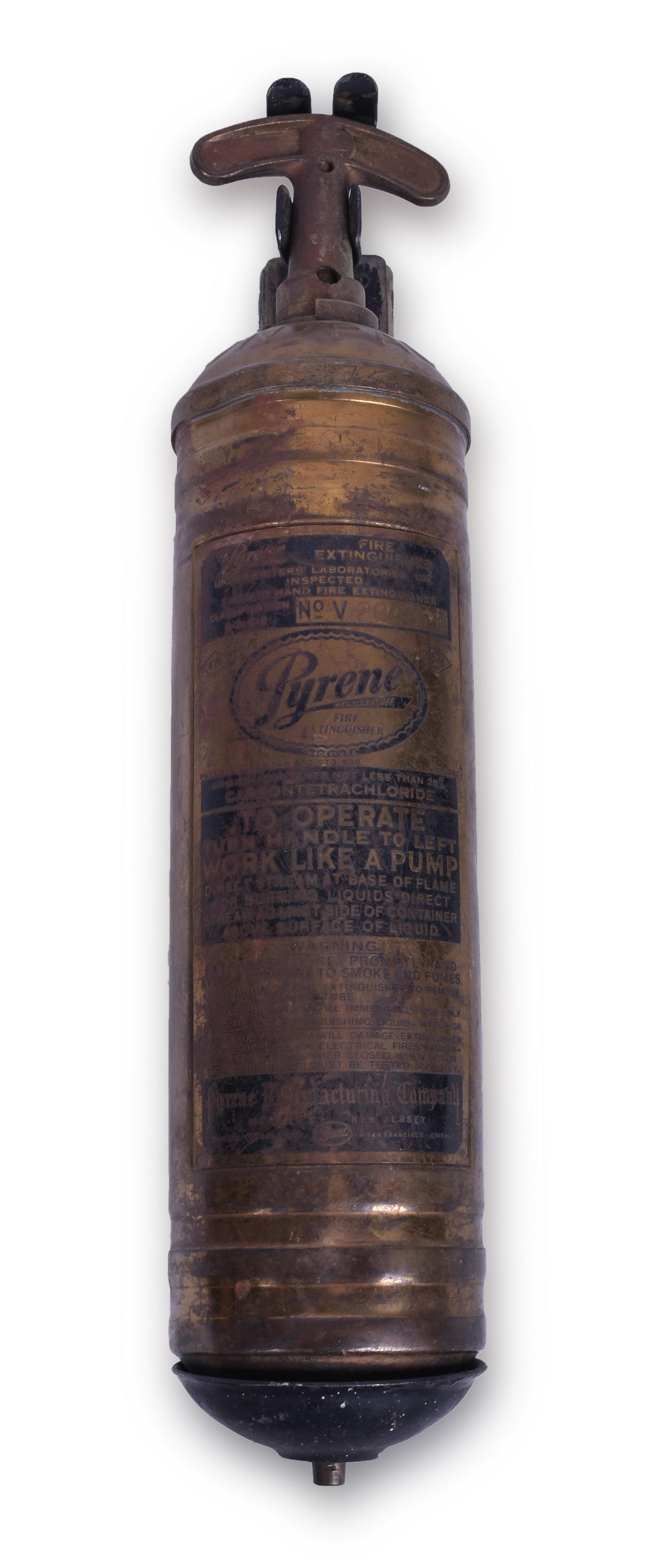Union Pacific Railroad Brass Pyrene Fire Extinguisher (1 of 2)
