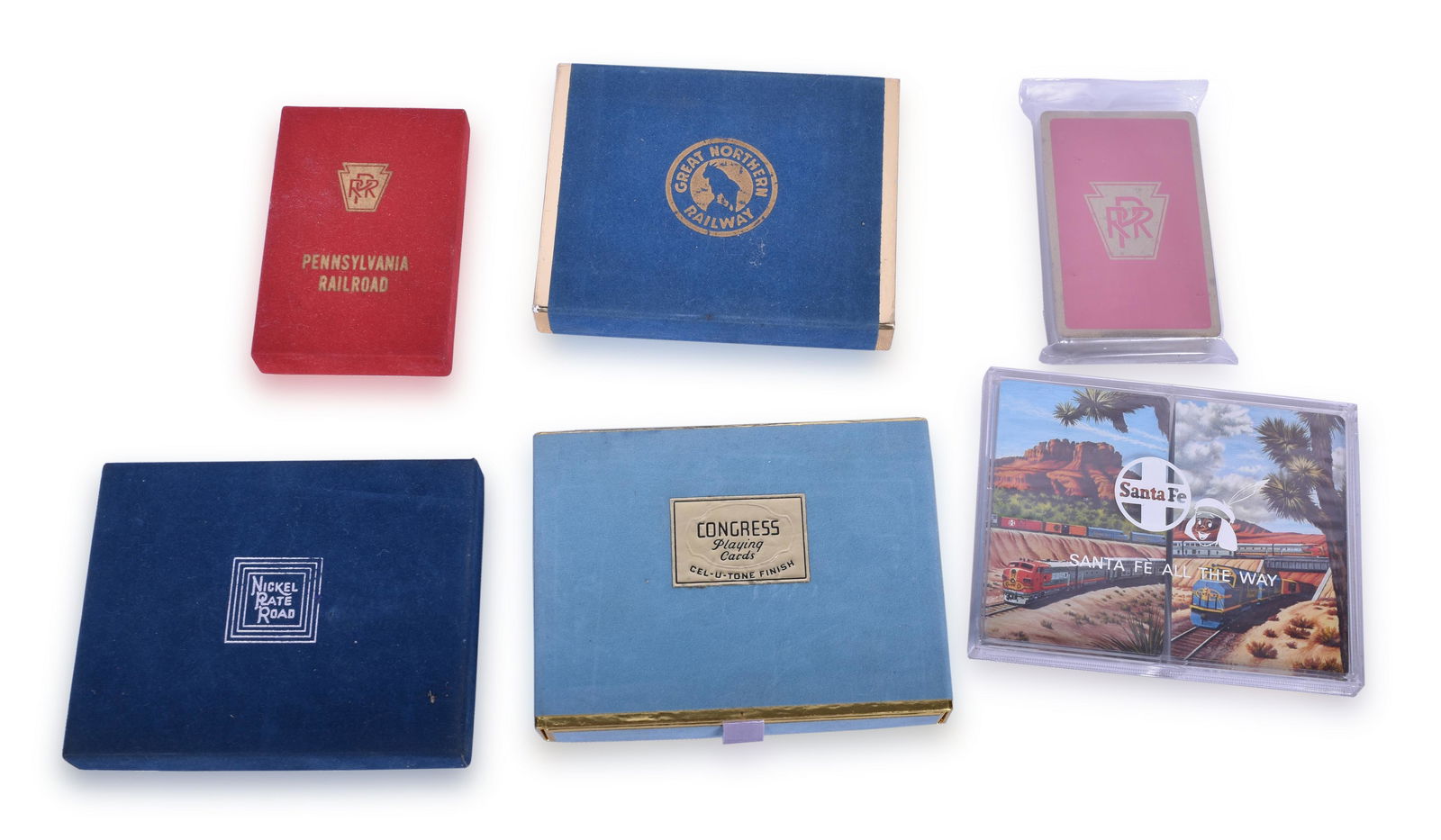 Group of Six Sets of Railroad Playing Cards - (1 of 3)