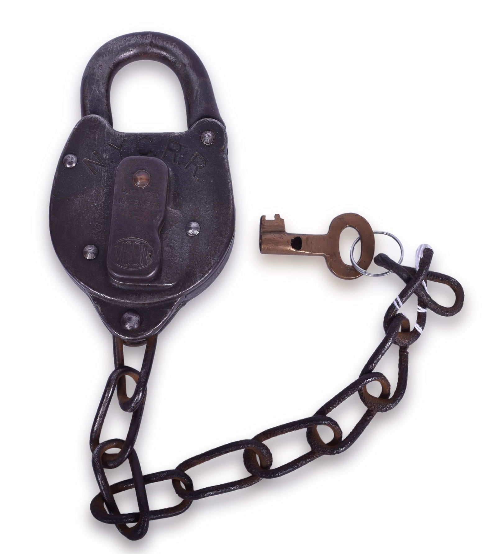 Moon Large Body Steel New York Central Lock w/ Key (1 of 4)